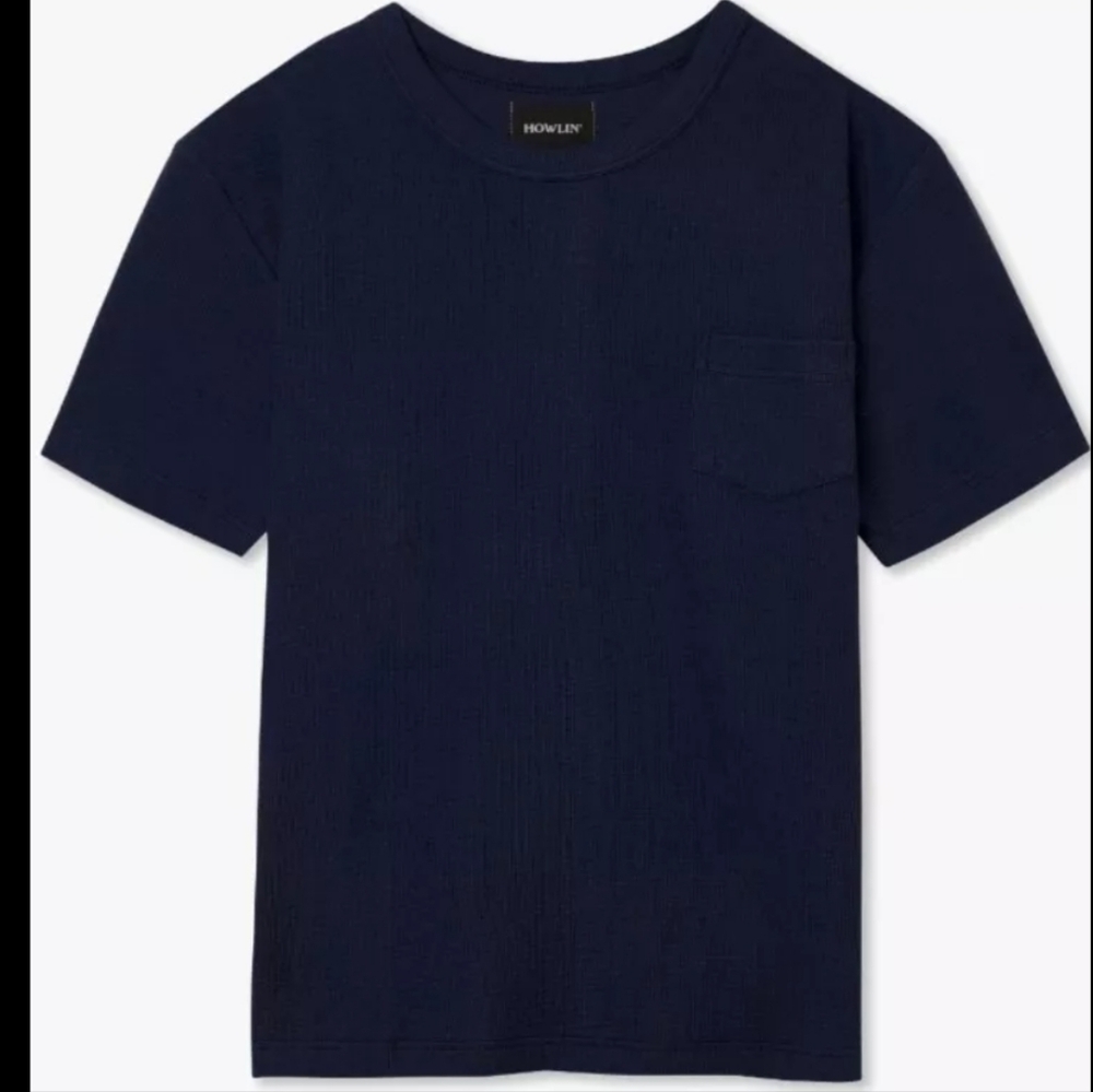Howlin FIRE! NWT! 100% Cotton Belgian Waffle T-Shirt in Navy. Sz Md. R2S!